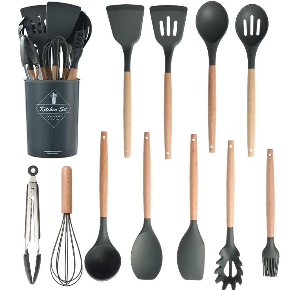 12 Pcs Silicone Cooking Utensils Kitchen Utensil Set 12 Pcs Silicone Cooking Utensils Kitchen Utensil Set